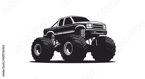 monster truck with large tires and rugged design silhouette