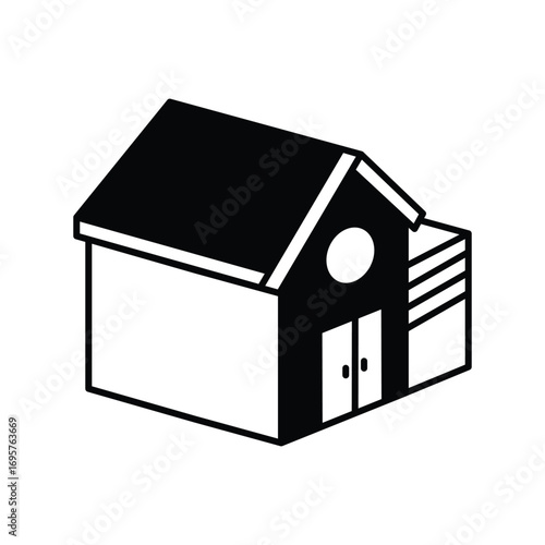 Garage icon with white background vector stock illustration