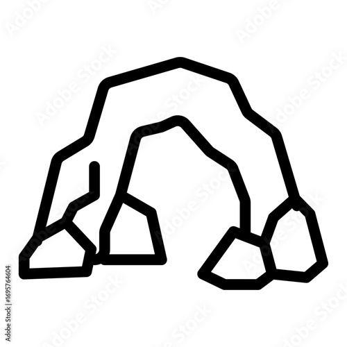 Irregular Arch Line Icon of Caves & Caverns Icon Set