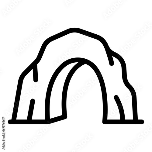 Rocky Cave Entrance Line Icon of Caves & Caverns Icon Set