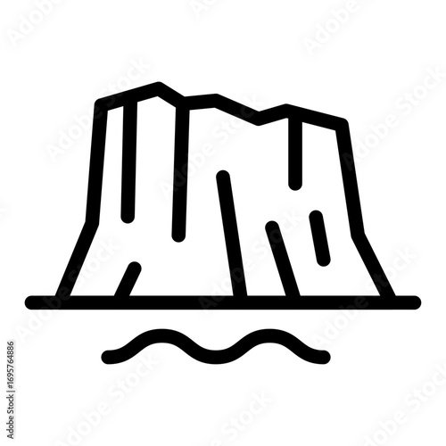 Ice Wall Line Icon of Glaciers & Ice Caps Icon Set