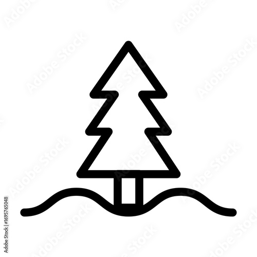 Lone Pine Line Icon of Forests & Jungles Icon Set