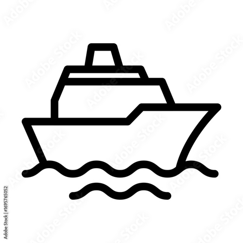 Compact Ferry Line Icon of Cruises & Ferries Icon Set