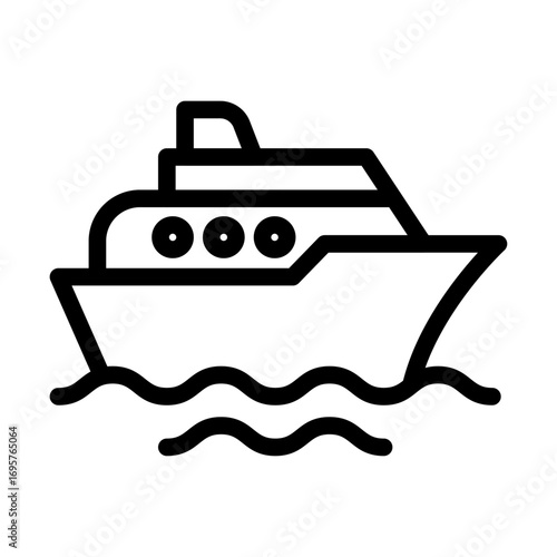 Small Cruise Ship Line Icon of Cruises & Ferries Icon Set