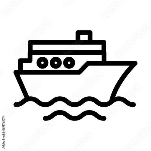 Medium Cruise Ship Line Icon of Cruises & Ferries Icon Set