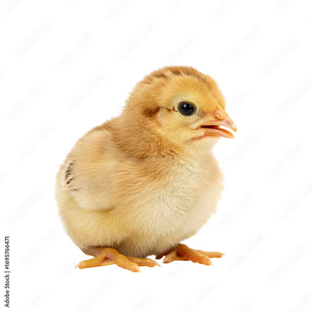 Obraz premium Fluffy Yellow Chick Perfect for Farm Spring and Easter Designs isolated on transparent background