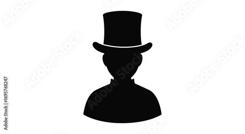 man wearing top hat and bow tie silhouette