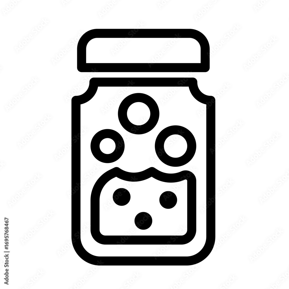 Naklejka premium Spice Jar Line Icon of Spices & Herbs Icon Set