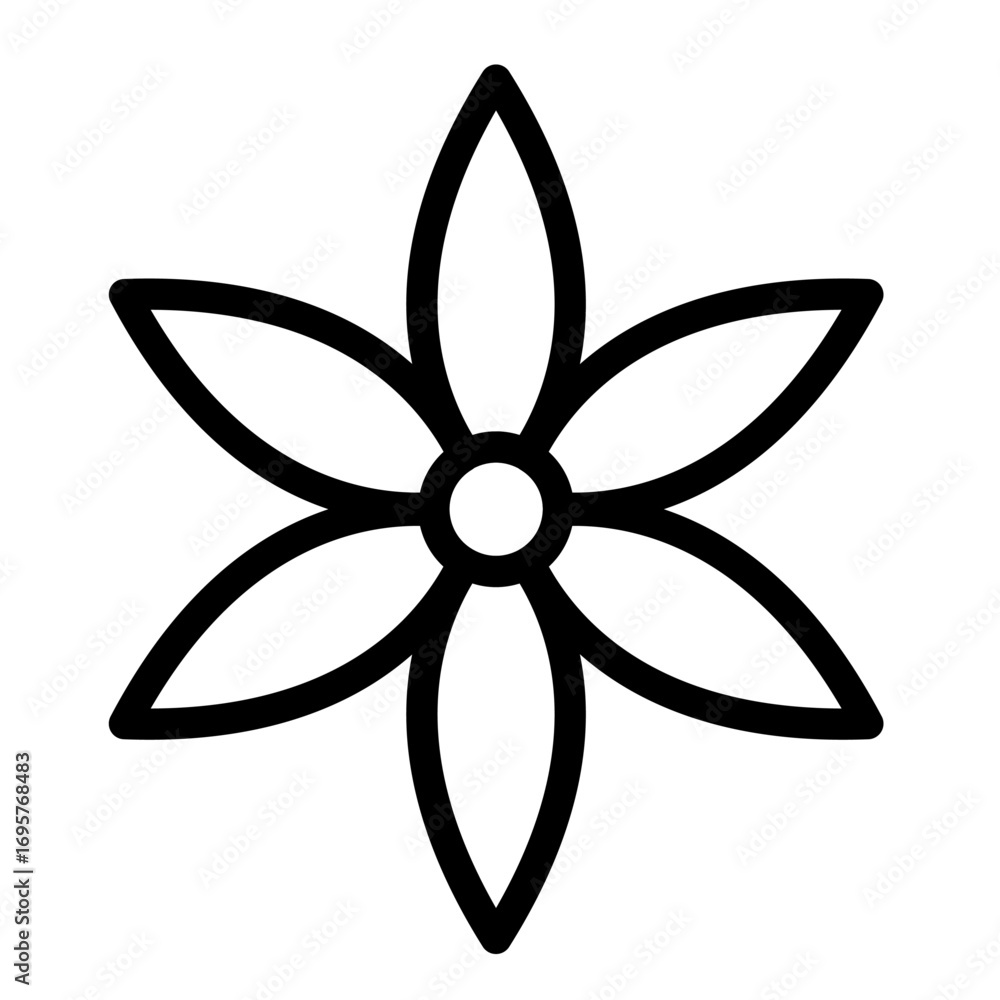 Obraz premium Star Anise Line Icon of Spices & Herbs Icon Set