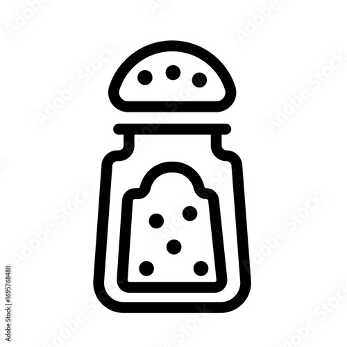 Salt Shaker Line Icon of Spices & Herbs Icon Set