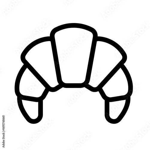 Croissant Line Icon of Snacks & Appetizers Icon Set