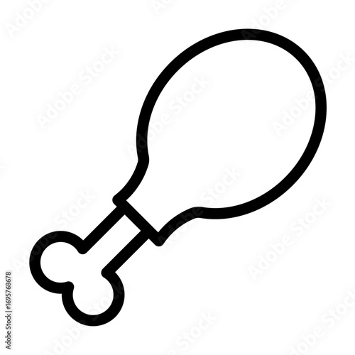 Chicken Drumstick Line Icon of Snacks & Appetizers Icon Set