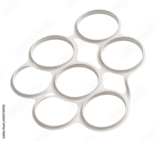 Plastic six-pack ring holder for cans