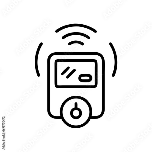Smart meter icon displaying wireless signal and data tracking  