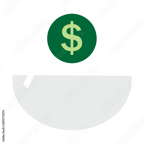 Bowl with Dollar Icon