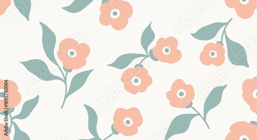 Charming pastel floral pattern brings serene beauty to any design project instantly