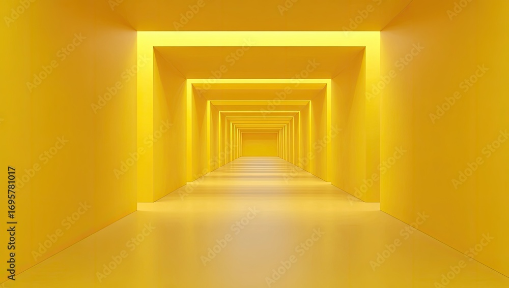 Naklejka premium Bright yellow corridor perspective (1)