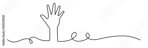 continuous line art of a hand. this icon is to support international volunteer day

