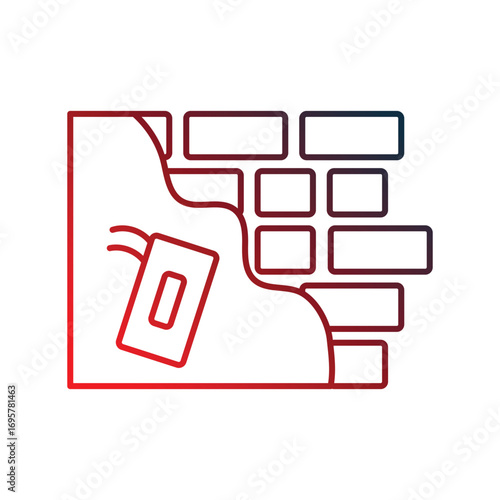 Plastering icon with white background vector stock illustration