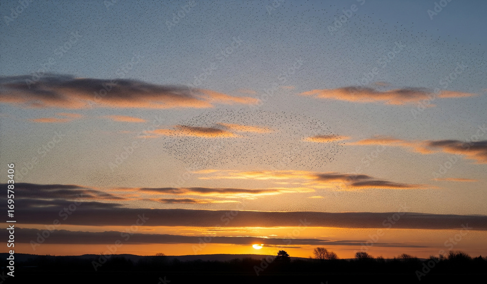 Fototapeta premium sunset over the city