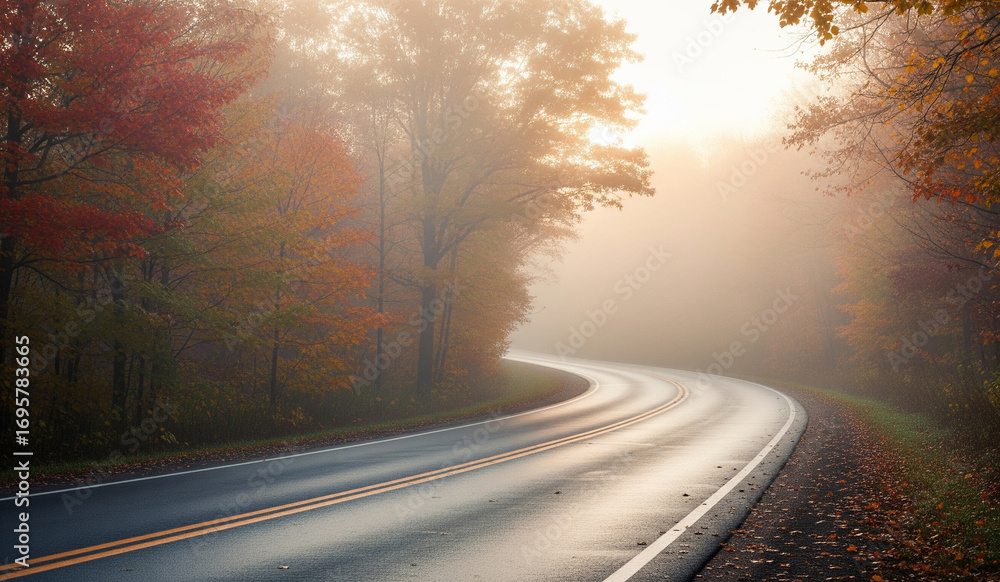 Naklejka premium road in the fog