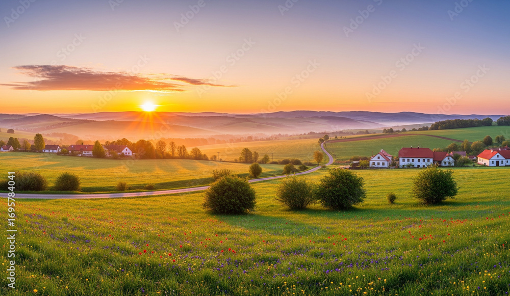 Obraz premium sunset in the field