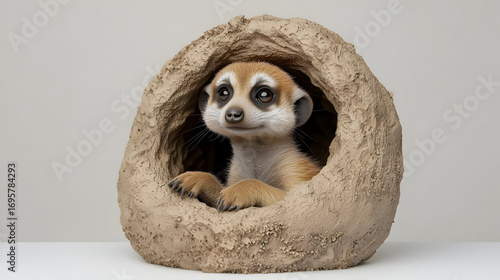 Meerkat Figurine In Burrow