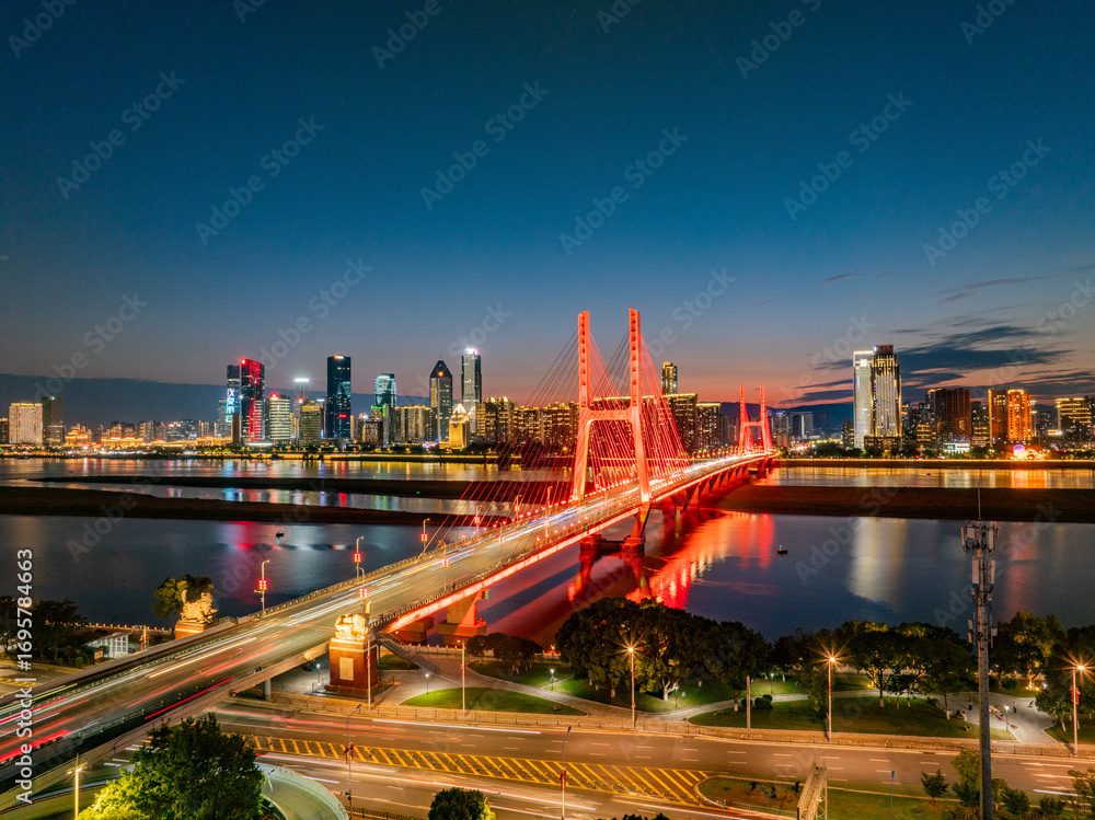 Fototapeta premium night view of the city of shanghai
