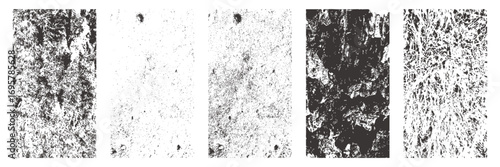 Grunge distress paint backgrounds. Rough cracked surfaces, dust overlays, and wood wall backgrounds.