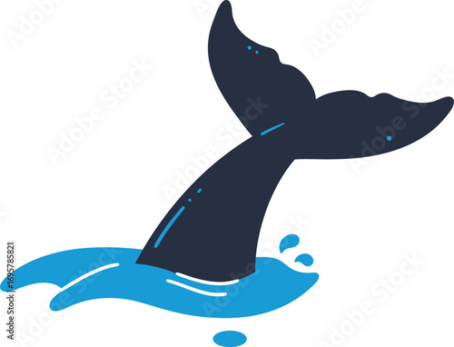 a whale tail emerging from ocean waves