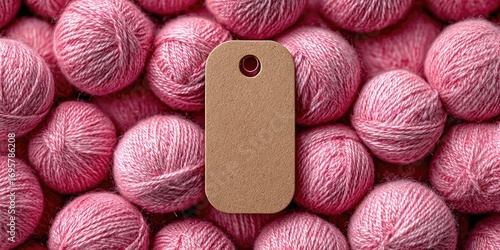 Pink Yarn Balls with Tag