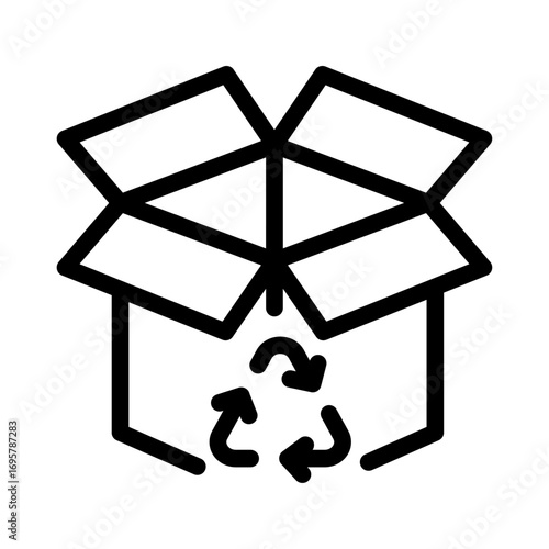 Recyclable Packaging Line Icon of Recycling Programs Icon Set