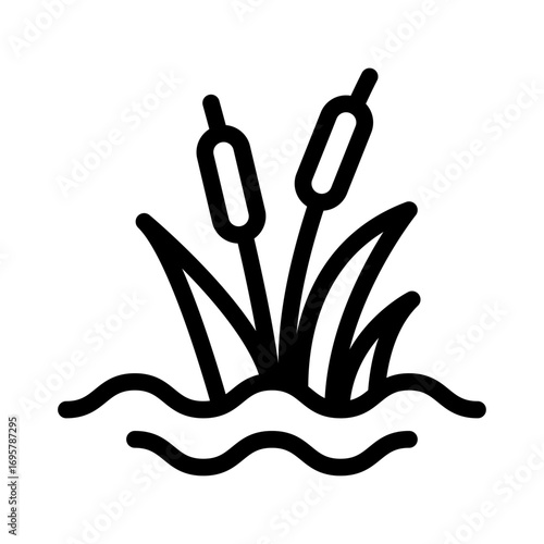 Wetland Grass Line Icon of Wetlands & Swamps Icon Set