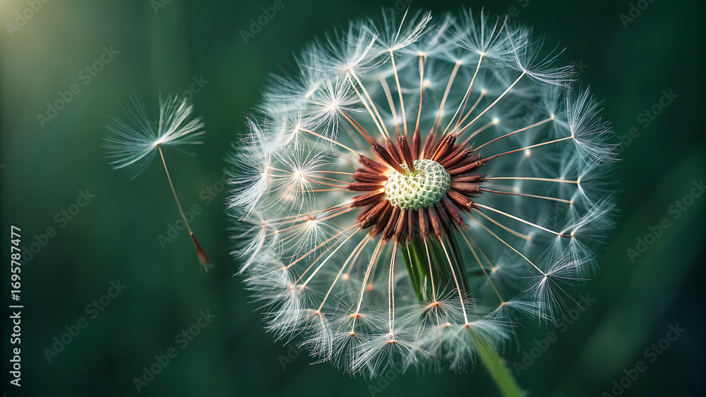 Fototapeta premium dandelion on black background