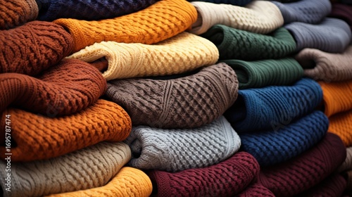Stacked knitted jumpers create warm texture