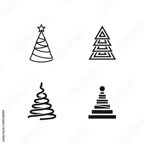 Geometric Christmas Trees A Modern Holiday Collection