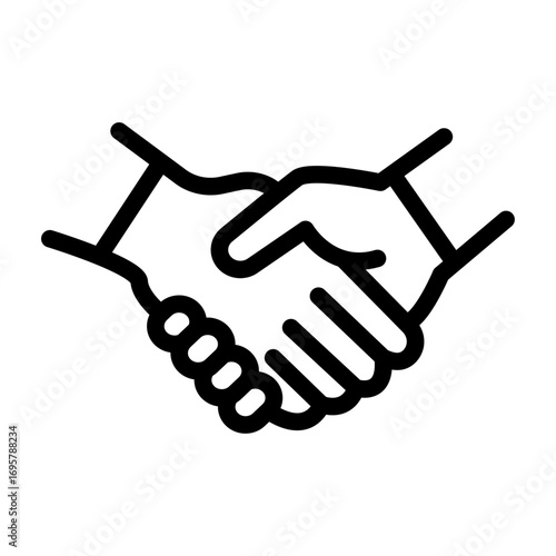 Handshake Greeting Line Icon of Local Customs Icon Set