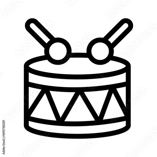 Traditional Music Line Icon of Local Customs Icon Set
