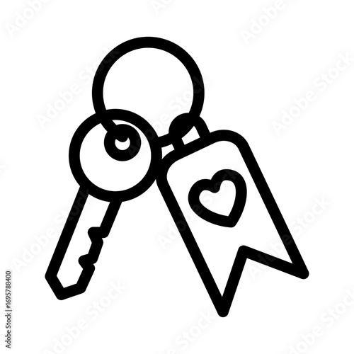 Keychain Souvenir Line Icon of Souvenirs & Gifts Icon Set