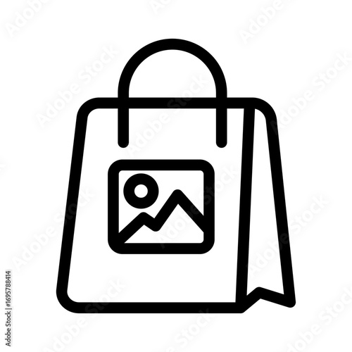 Souvenir Bag Line Icon of Souvenirs & Gifts Icon Set