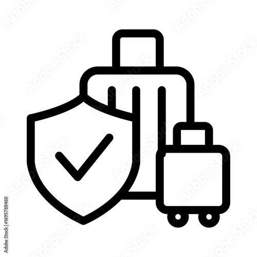 Luggage Security Line Icon of Travel Safety Icon Set