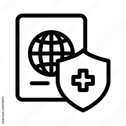Passport Protection Line Icon of Travel Safety Icon Set