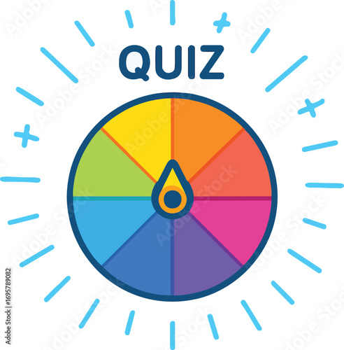 Quiz game spinner UI illustration