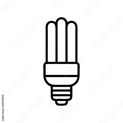 Compact fluorescent lamp in minimalist line art design  