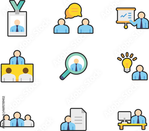 Business and corporate icons set	
