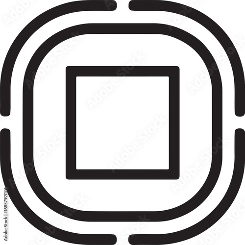 Top view silhouette vector of the Kaaba in Mecca, Islamic holy site, EPS format.