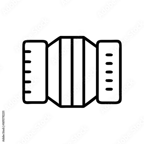Accordion musical instrument outline design in minimalist style  