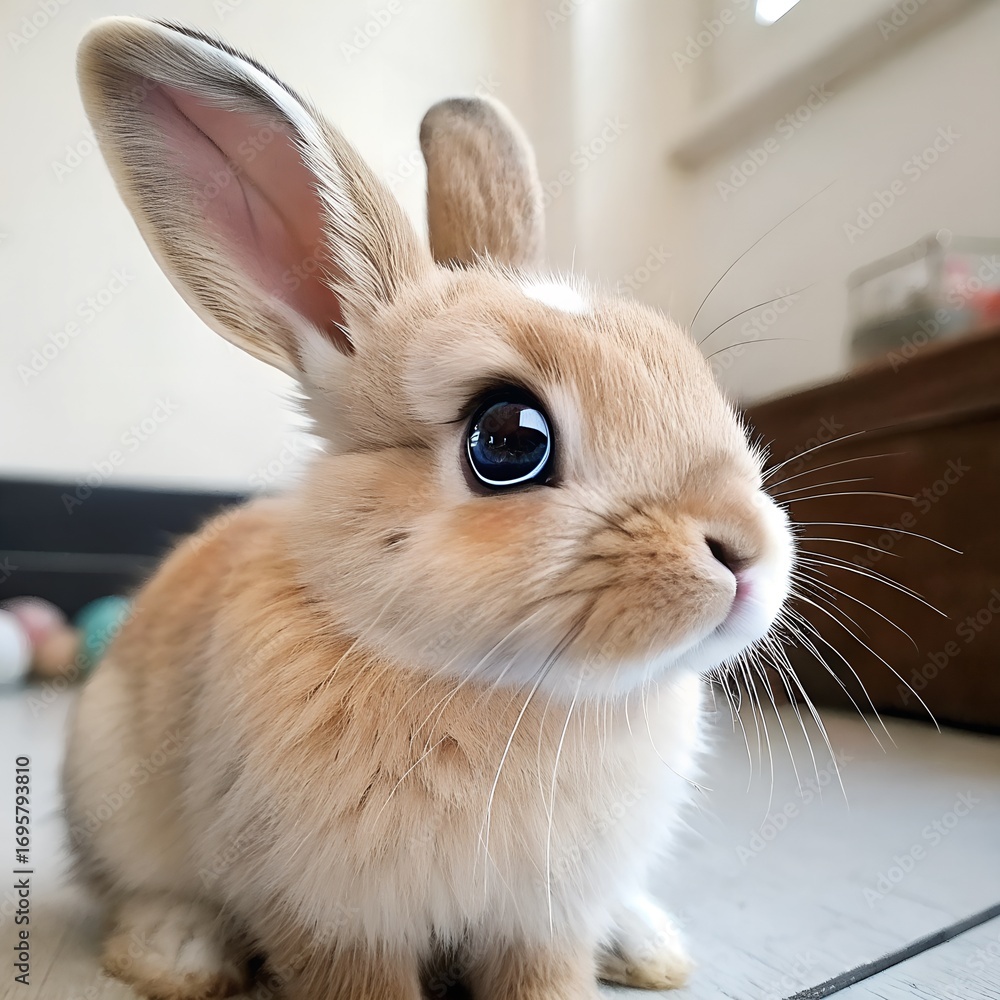 Obraz premium white rabbit on a table