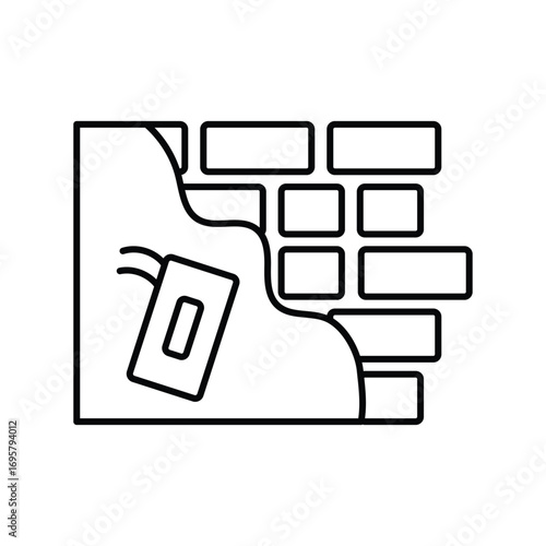 Plastering icon with white background vector stock illustration