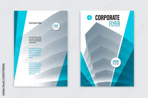 Business Brochure With Office Building Structure Vector